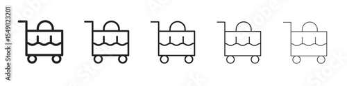 Luggage trolly icon vector illustration isolated