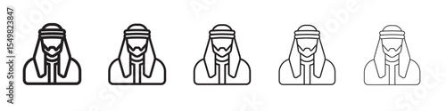 man in wearing a keffiyeh icon vector illustration isolated