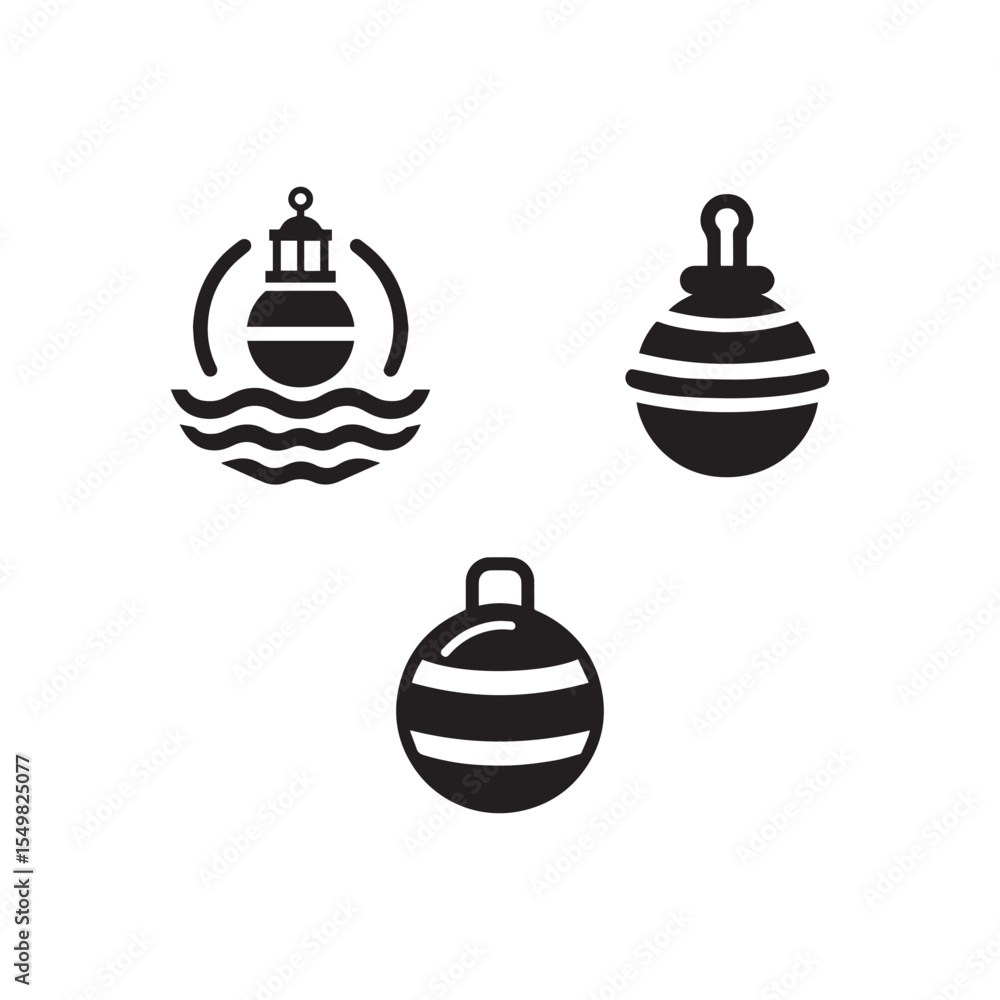 Obraz premium Silhouettes of buoy logo vector on a white background. 