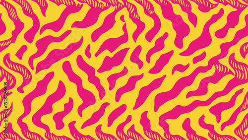 Seamless leopard pattern neon yellow and pink color.
