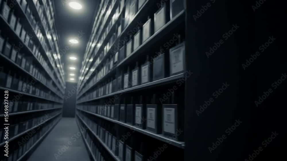 Dark Server Room with Data Storage Dark Server Room with Data Storage