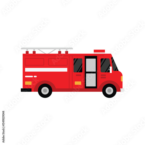 Fire Truck Vector Illustration Emergency Rescue Vehicle