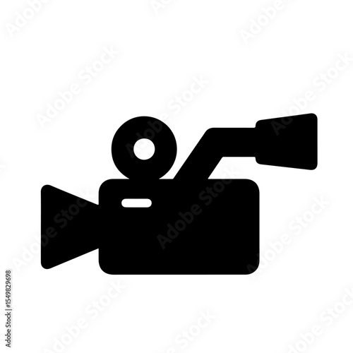 Black Video Camera Icon, Vector Illustration, Filmmaking Symbol