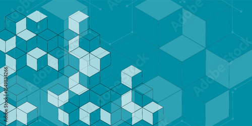 Fototapeta Naklejka Na Ścianę i Meble -  Abstraction from geometry, element, cube, hexagon. vector illustration