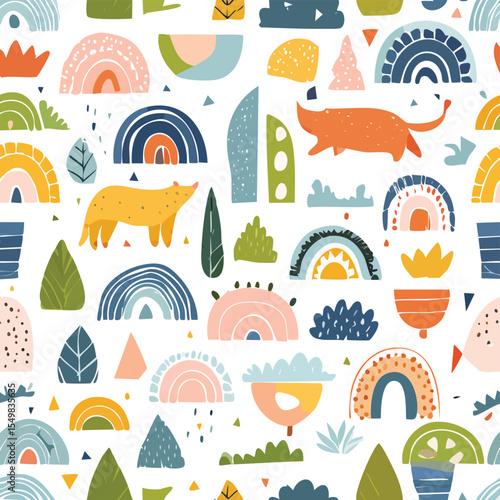 set of boho prints, posters, wallpaper, cards, compositions, stickers decorated with abstract shapes and floral elements. EPS 10