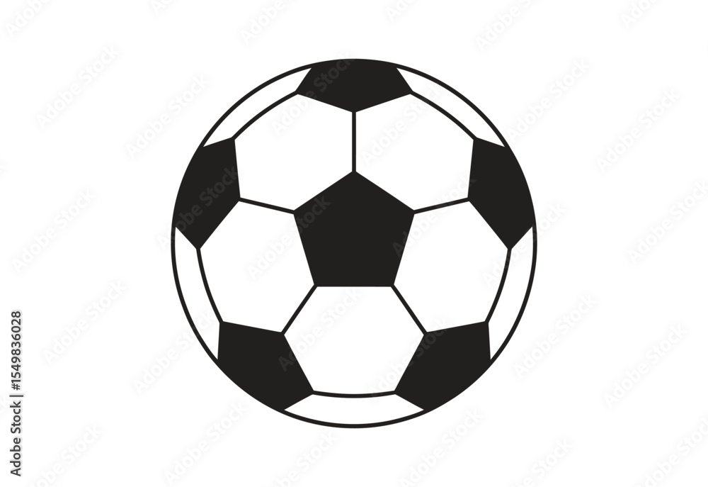 Obraz premium Classic black and white soccer ball icon on a clean white background