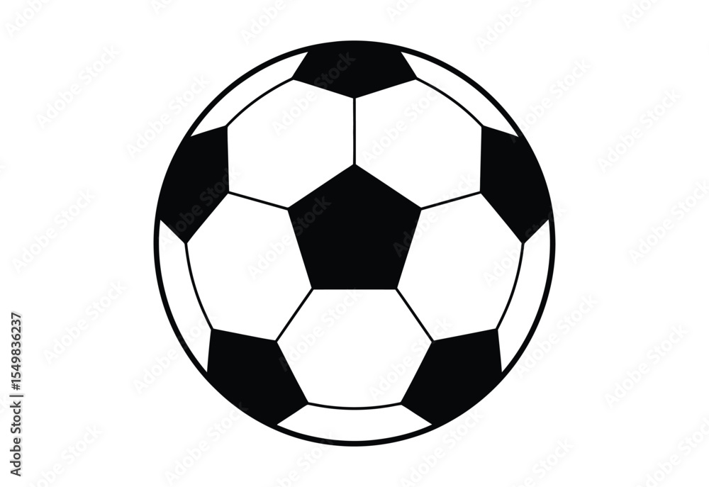 Obraz premium Classic black and white soccer ball with pentagon and hexagon panels