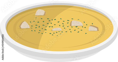 Cheese soup with crouton