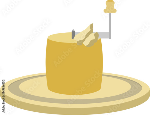 Tete de moine cheese with shavings scraped off by a scraper