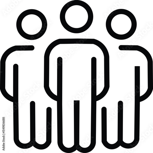 Business people line icon, Team work. Outline icon