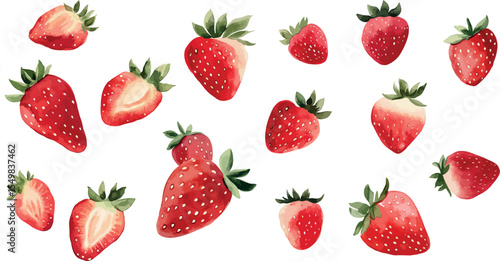 watercolour drawn strawberry