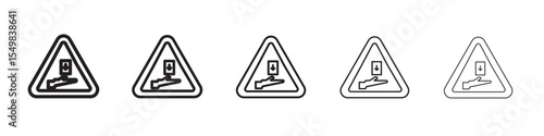 pinched warn sign icon vector illustration isolated