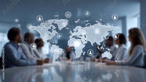 Global business meeting: professionals collaborating across borders connecting world wide
