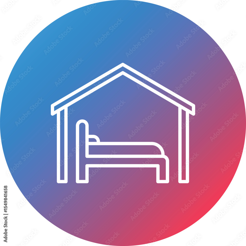 Accomodation Line Gradient Circle Background Icon Accomodation Line Gradient Circle Background Icon