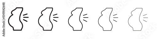 Pregnant woman backache icon vector illustration isolated