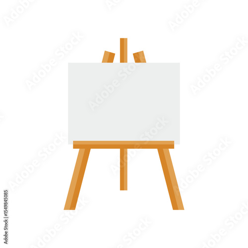 Painting easel icon in flat style. Canvas vector illustration on isolated background. Artistic paper sign business concept.