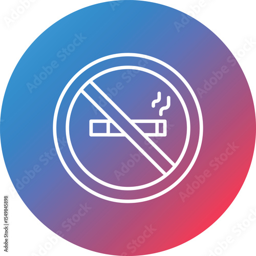 No Smoking Line Gradient Circle Background Icon
