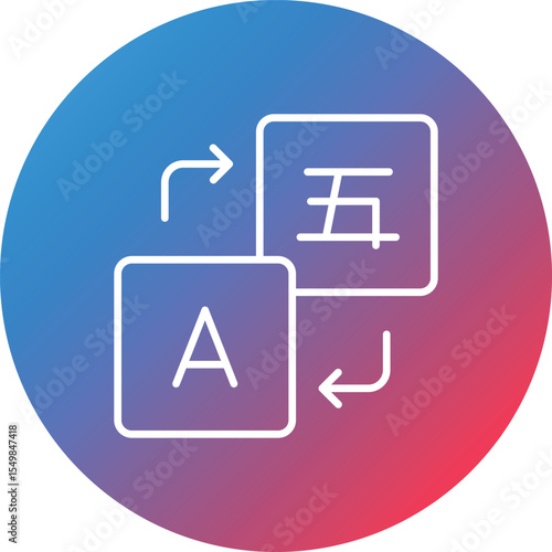 Translation Line Gradient Circle Background Icon
