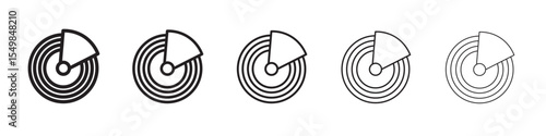 radar detection icon vector illustration isolated