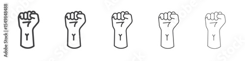 raised fists icon vector illustration isolated