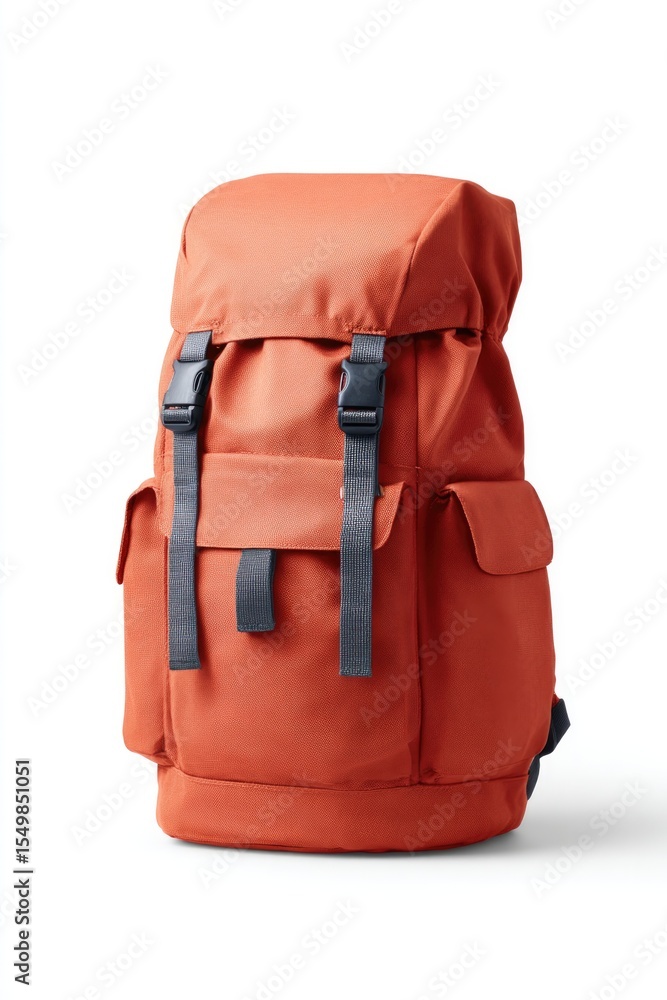 Fototapeta premium single hiking backpack is isolated on white background with ample copy space