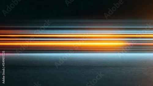 Dynamic light streaks on dark surface create luminous motion blur effect