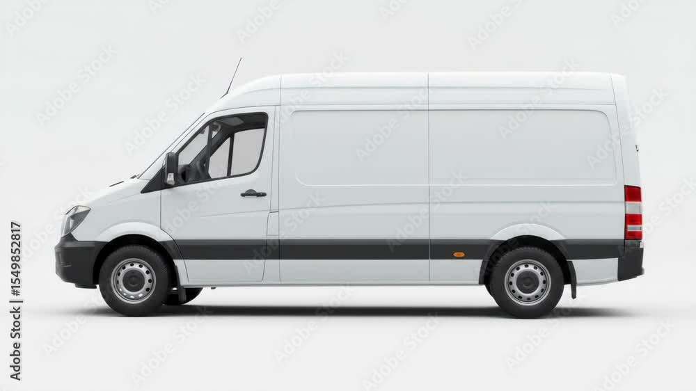 White delivery van side profile White delivery van side profile