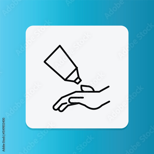 Icon of a hand applying cream, indicating product is for external use only such as cosmetics, lotion, or topical medications.