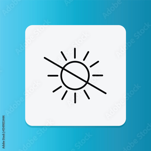 Icon of the sun with a strike-through, indicating the product should be kept away from direct sunlight to maintain quality and effectiveness.