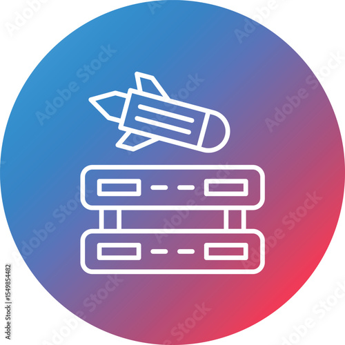 Server Ddos Line Gradient Circle Background Icon
