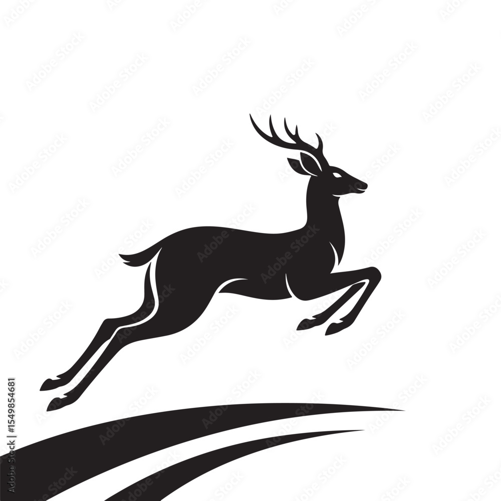 Obraz premium Dynamic Deer Silhouette