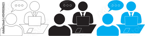 icon set Business person interviewing for a job