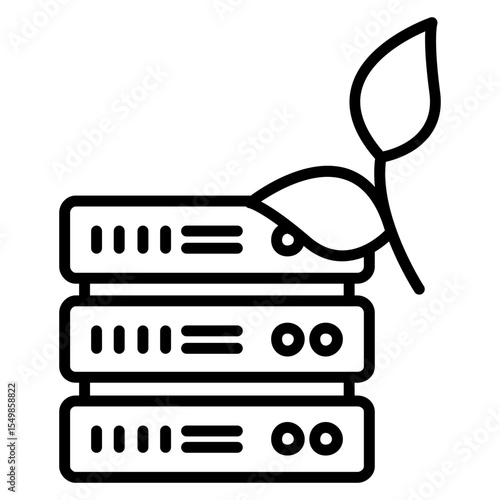 Green Data Center Icon