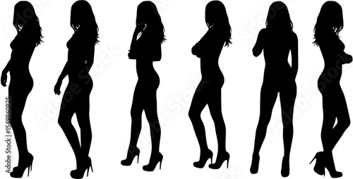 Vector silhouette of woman.
