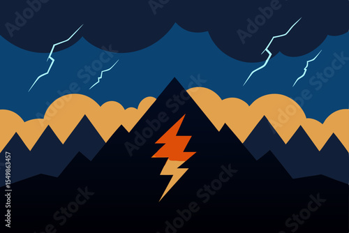 Majestic Mountains under a Dramatic Thunderstorm A Fierce and Beautiful Landscape