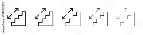 Stairs up and down icon vector illustration isolated