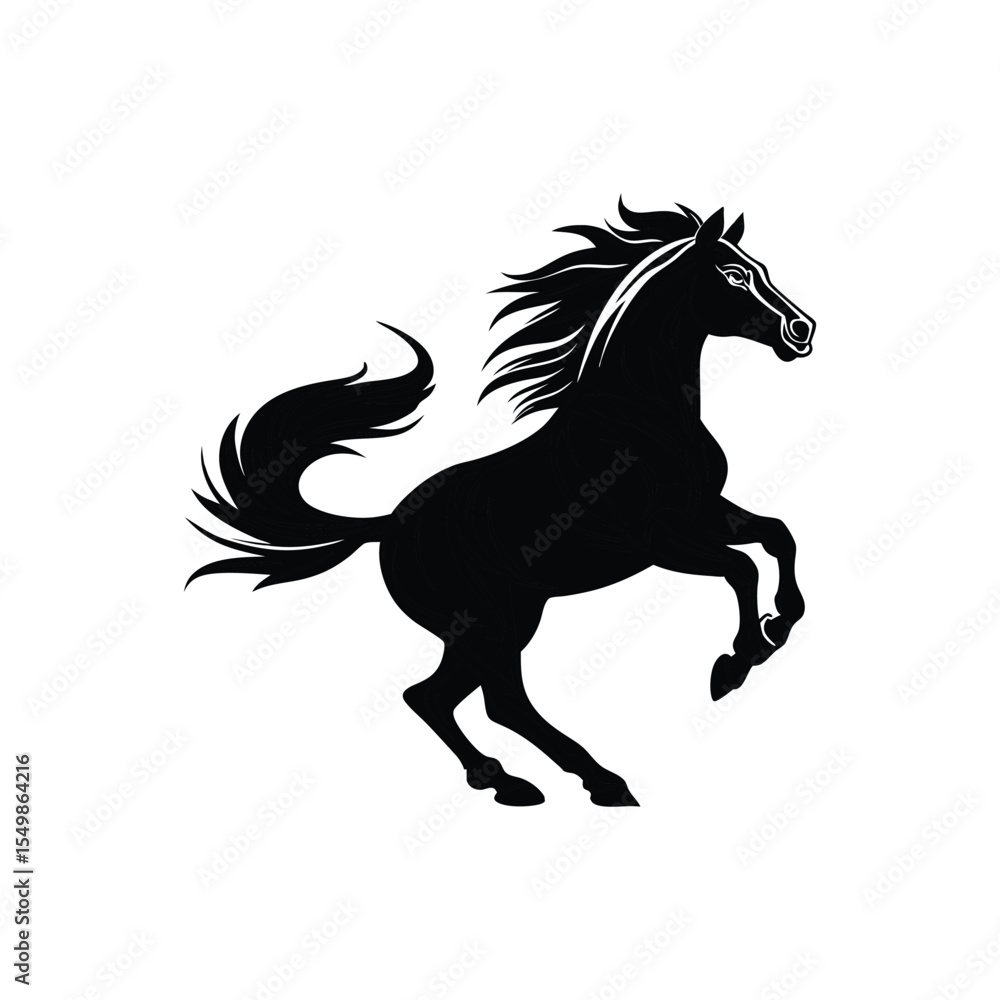 Obraz premium A vector silhouette of a horse.