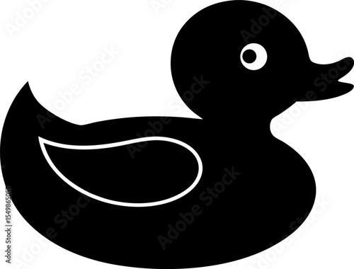 Bath Toy Duck Silhouette Vector Illustration 