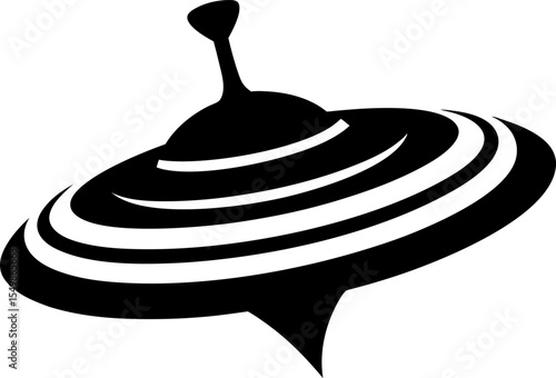 Spinning Top Toy Silhouette Vector Illustration 
