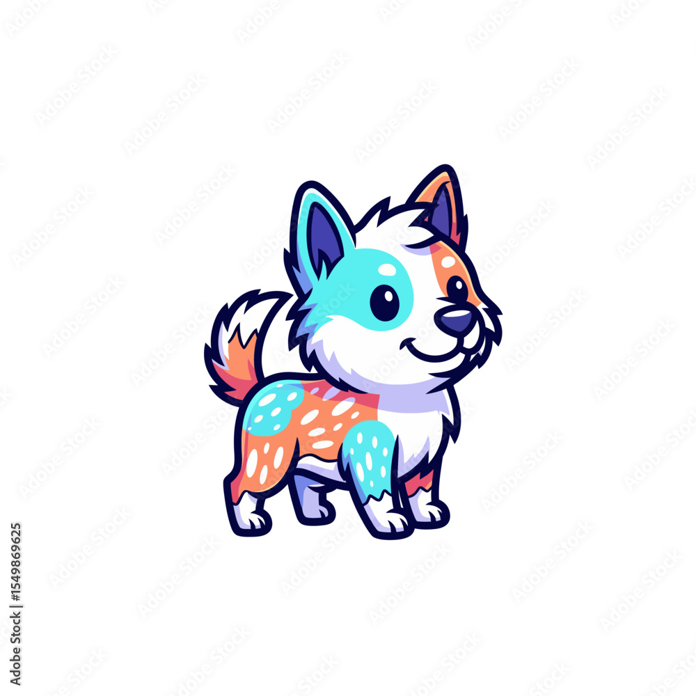 Fototapeta premium Cute Dog Icon Design Very Cool