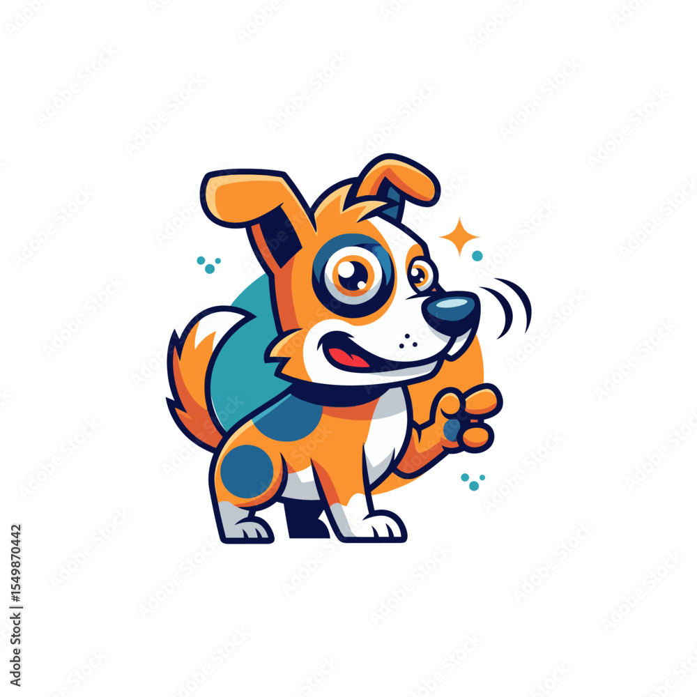 Fototapeta premium Cute Dog Icon Very Cool Design