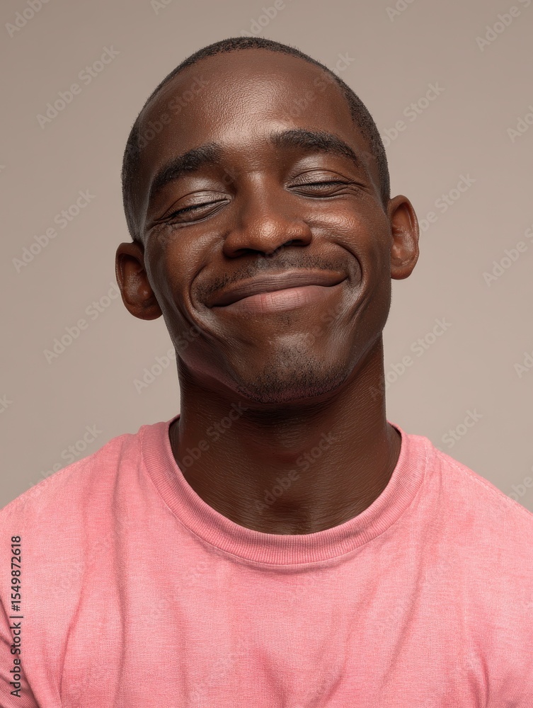Smiling Man in Pink T-shirt Smiling Man in Pink T-shirt