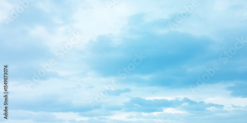 Abstract watercolor blue background. watercolor painting, blue sky overcast above the clouds in horizontal view, beautiful cloudscape for white natural canvas image 