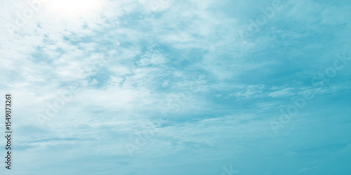 Abstract watercolor blue background. watercolor painting, blue sky overcast above the clouds in horizontal view, beautiful cloudscape for white natural canvas image 