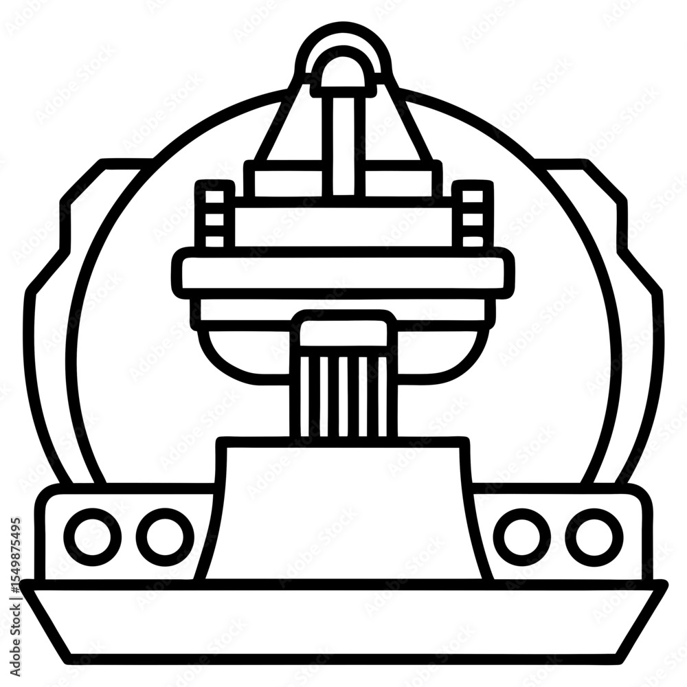 Obraz premium CNC Machine line art vector