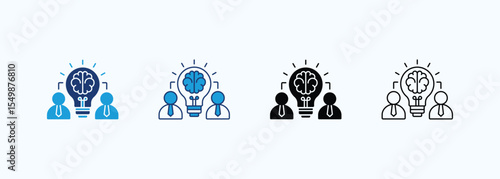 Brainstorming Icon Set Multiple Style Collection