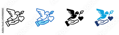 Bird Adoption icon Multi Style Vector Illustration
