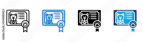 Adoption Certificate  icon Multi Style Vector Illustration
