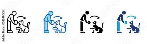 Cat Training icon Multi Style Vector Illustration