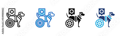 Dog Disabled icon Multi Style Vector Illustration